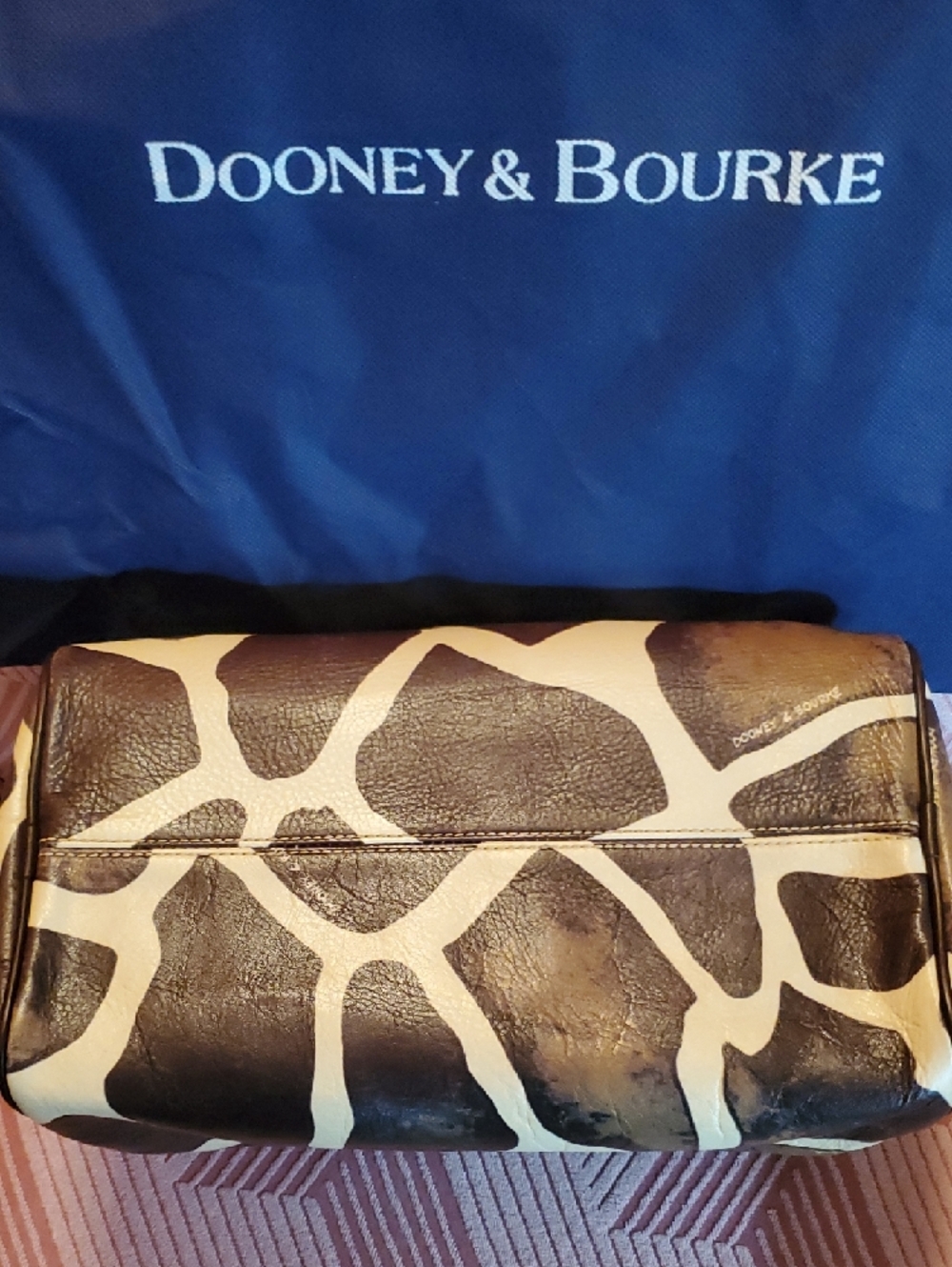 Dooney & Bourke Giraffe-Print Satchel in Brown and Cream - Picture 5 of 9